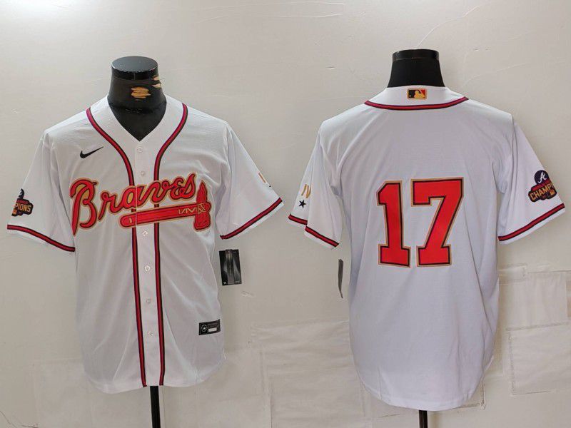 Men Atlanta Braves #17 No Name White Game 2024 Nike MLB Jersey style 1->boston red sox->MLB Jersey